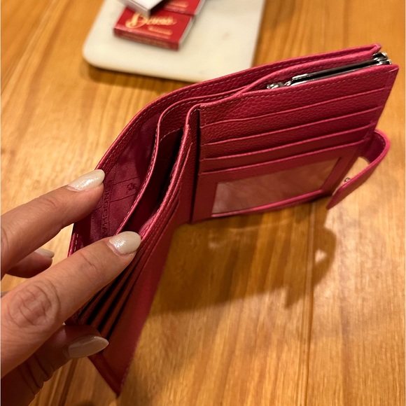 Longchamp Le Fuolonne French wallet in Pink Leather - Picture 4 of 6